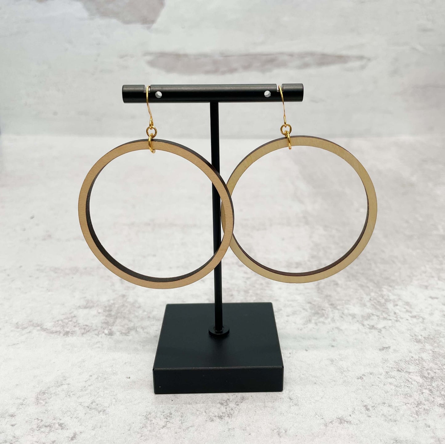 Lightweight Laser Cut Earrings - Single Hoops