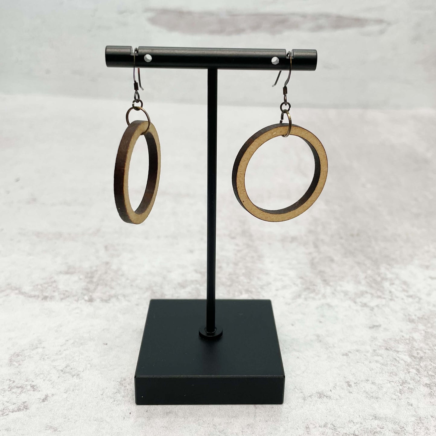 Lightweight Laser Cut Earrings - Single Hoops