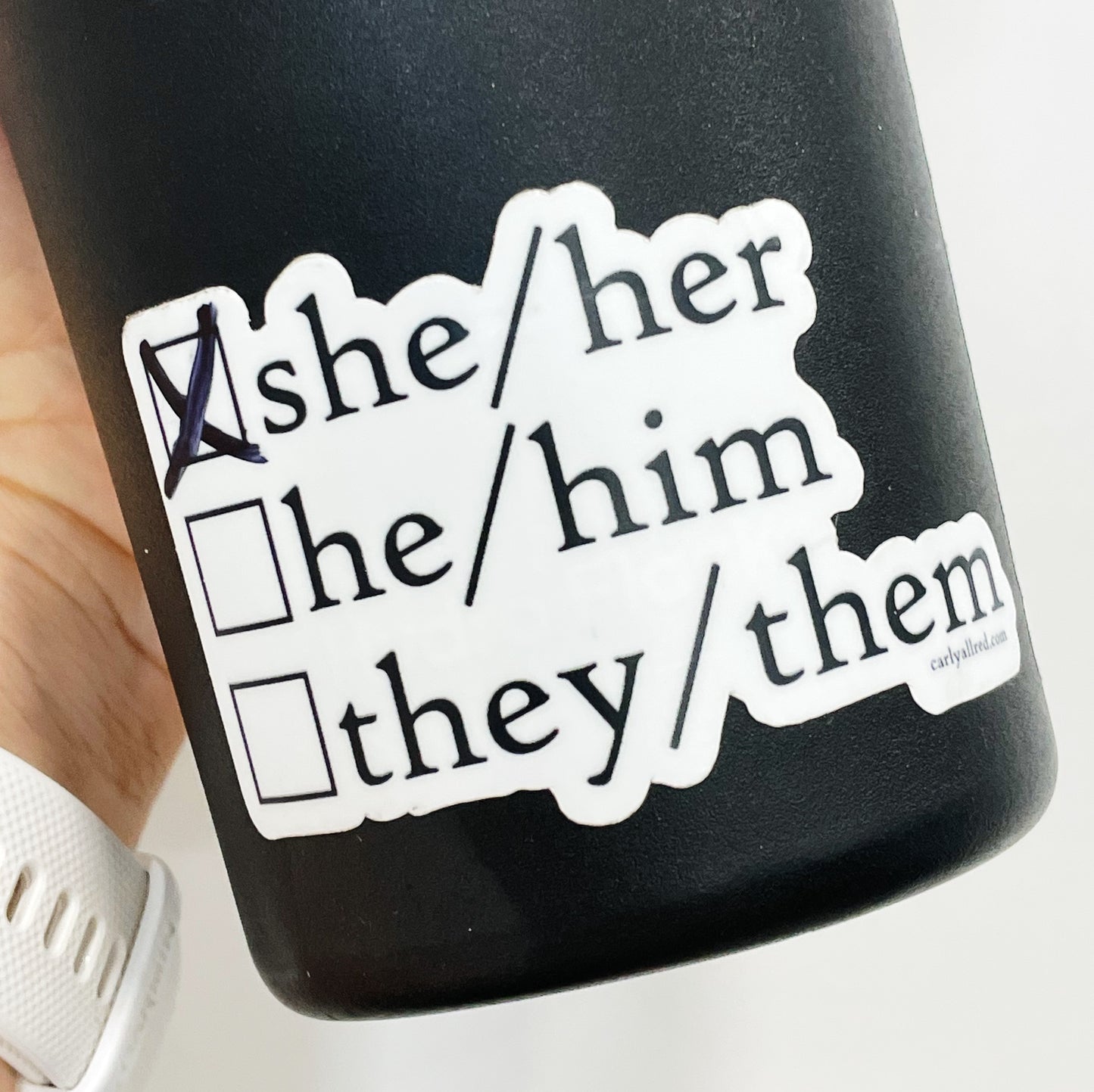 Preferred Pronouns (Round) Vinyl Sticker