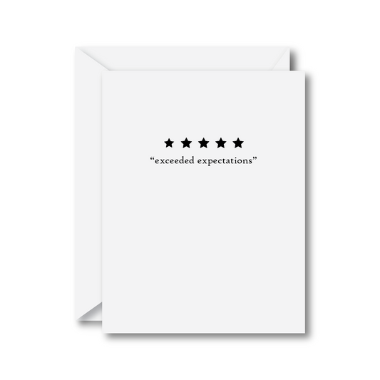 5 Stars Exceeded Expectations Card