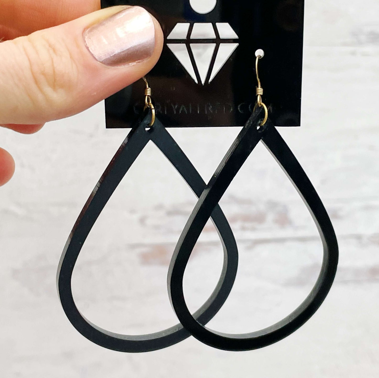 Lightweight Laser Cut Earrings - Single Teardrop