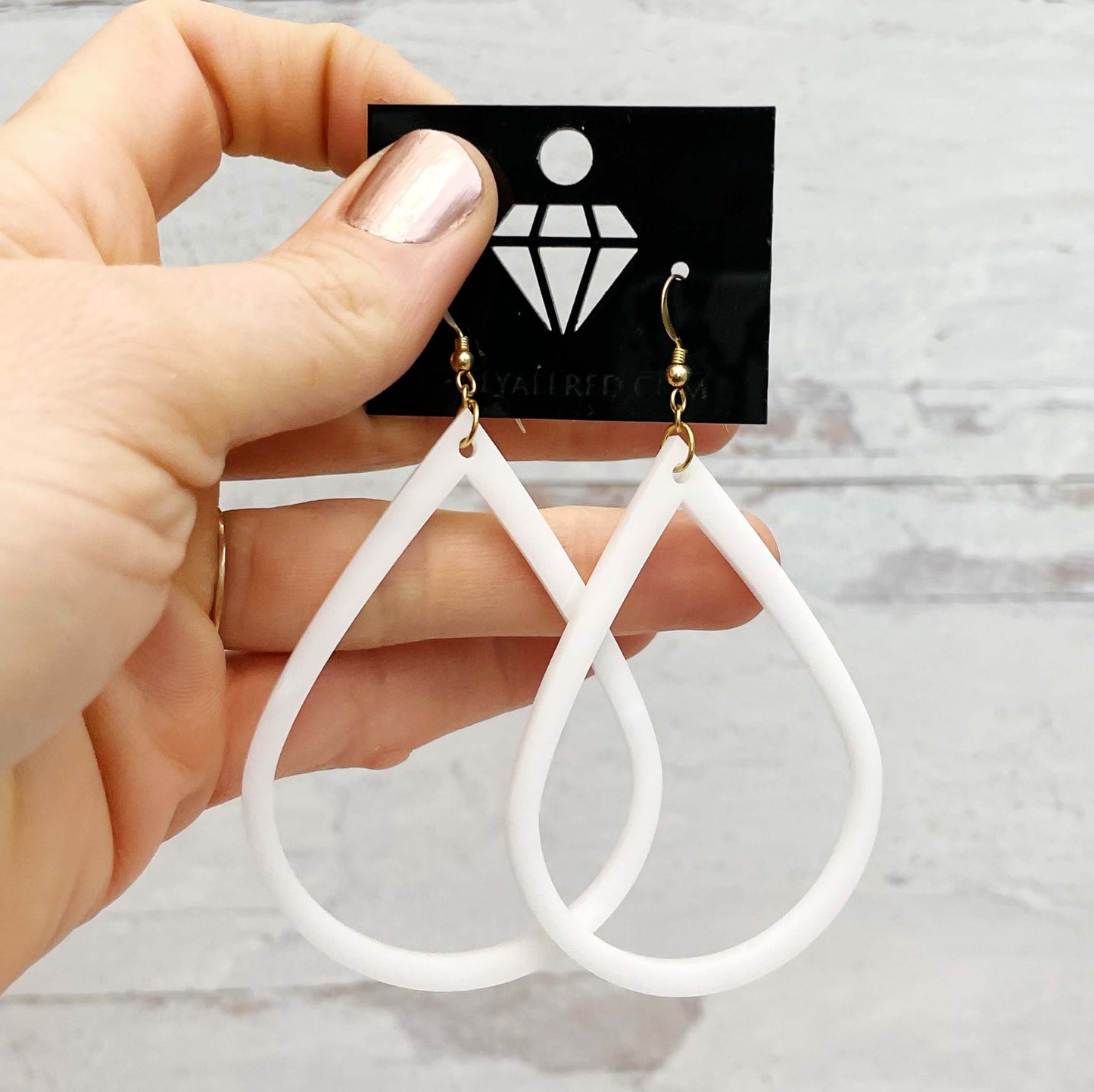 Lightweight Laser Cut Earrings - Single Teardrop