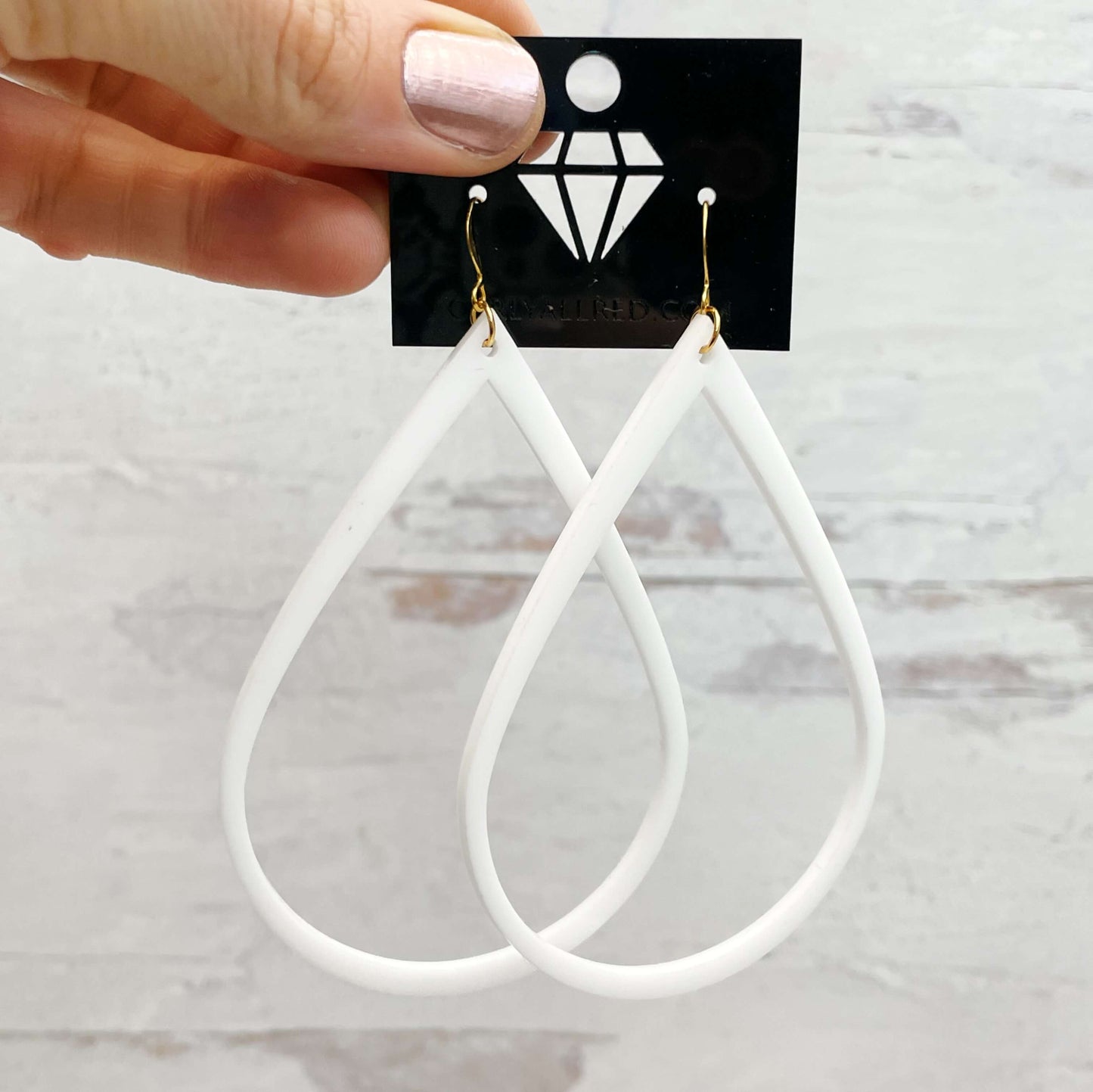 Lightweight Laser Cut Earrings - Single Teardrop