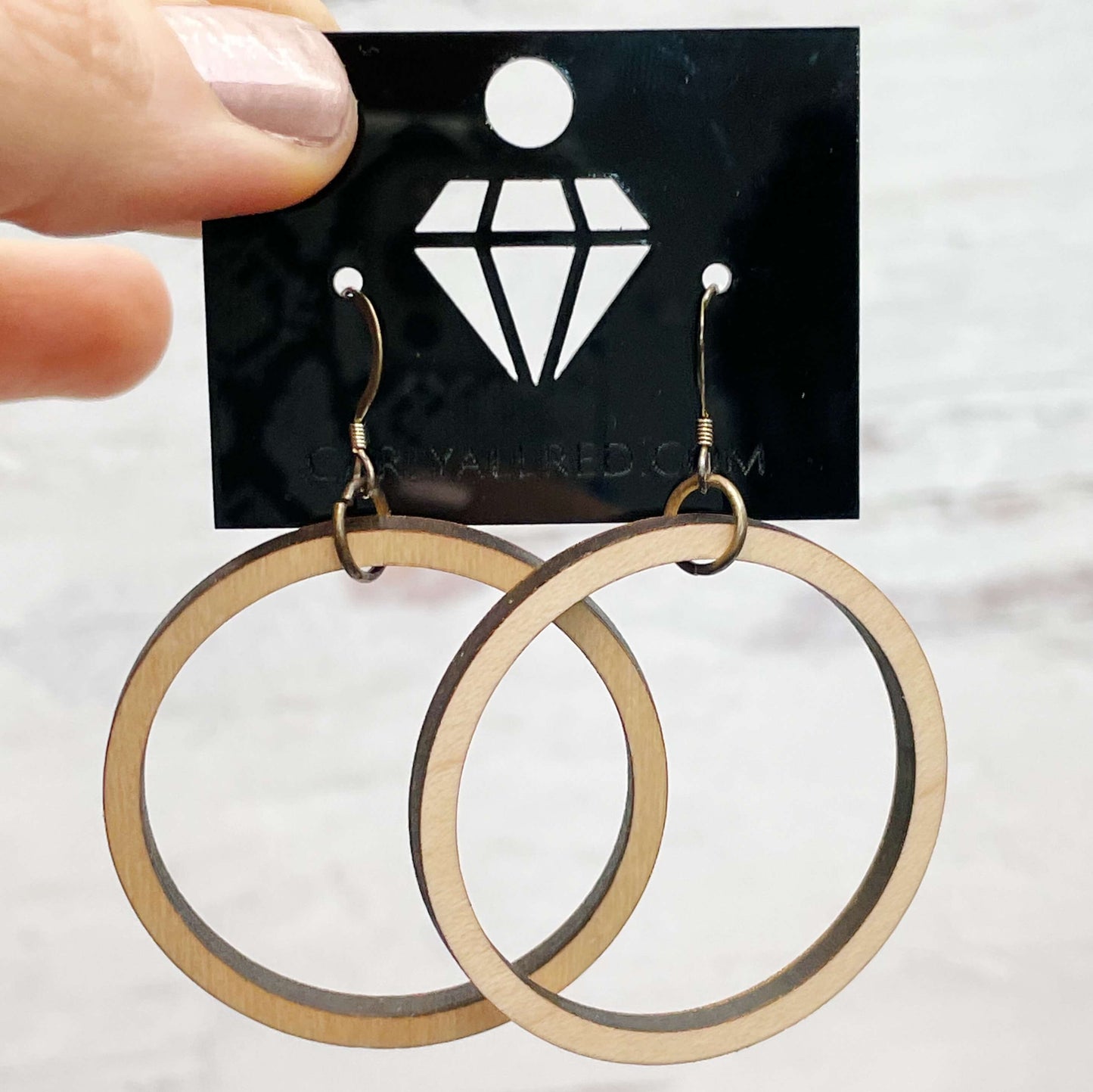 Lightweight Laser Cut Earrings - Single Hoops
