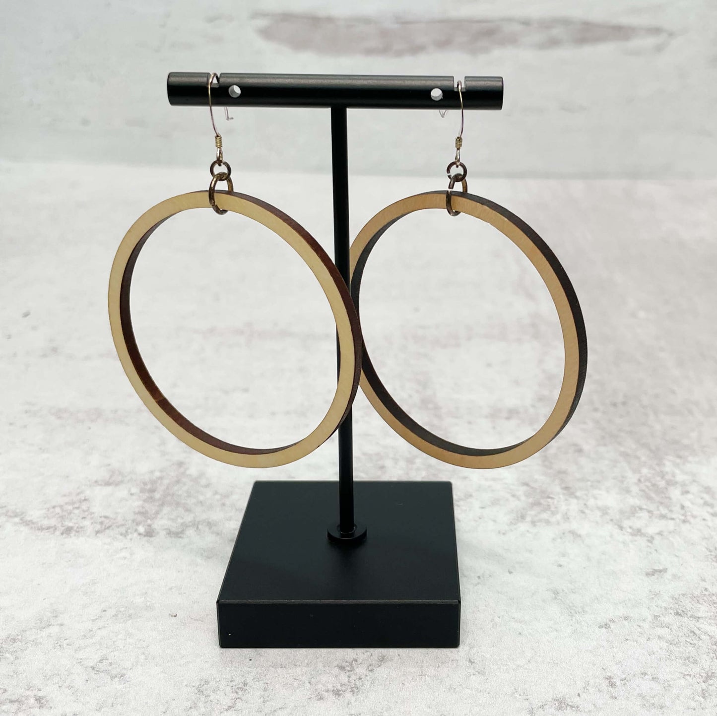 Lightweight Laser Cut Earrings - Single Hoops