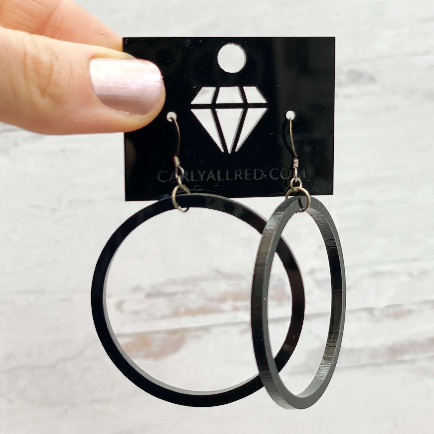 Lightweight Laser Cut Earrings - Single Hoops