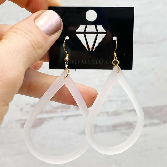 Lightweight Laser Cut Earrings - Single Teardrop