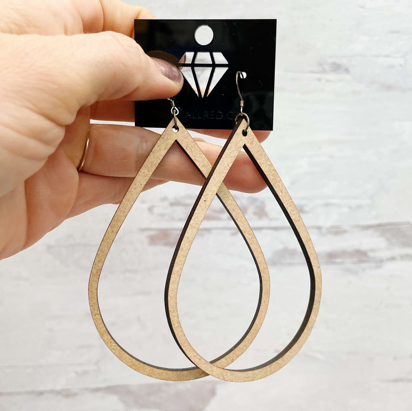 Lightweight Laser Cut Earrings - Single Teardrop