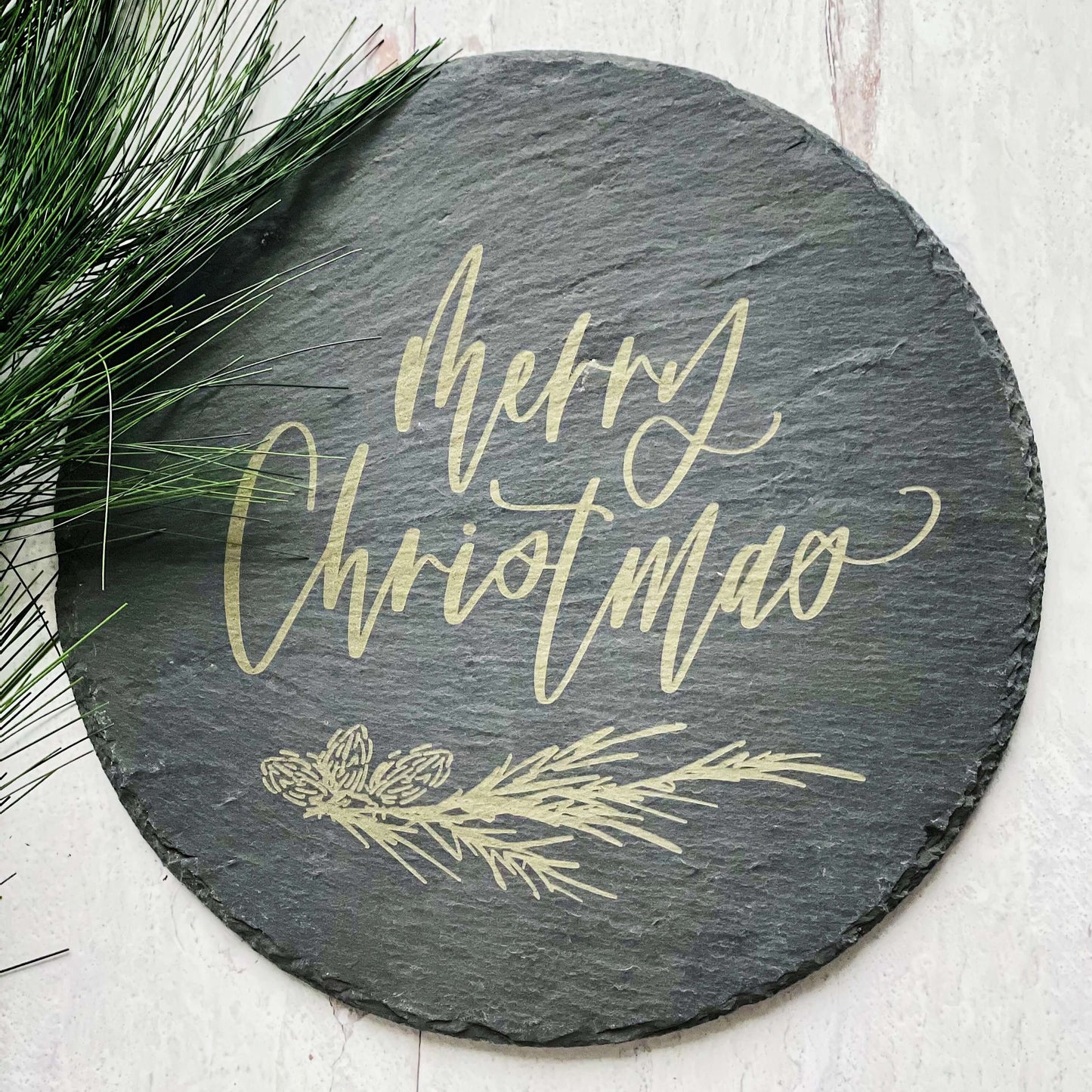 Engraved Slate Tray - Santa's Christmas Treats