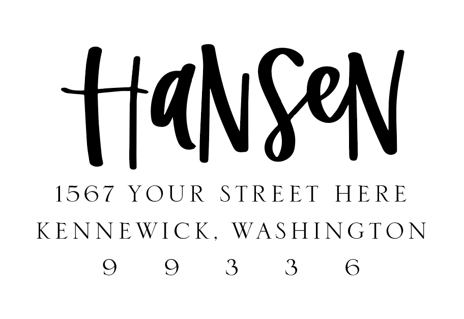 Custom Hand-Lettered Address Stamp
