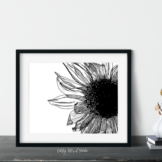 Sunflower Floral Archival Print