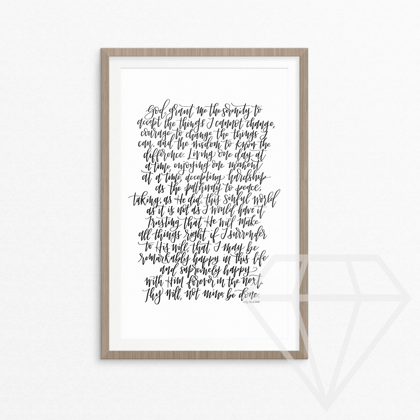 Serenity Prayer Print (Complete Prayer)