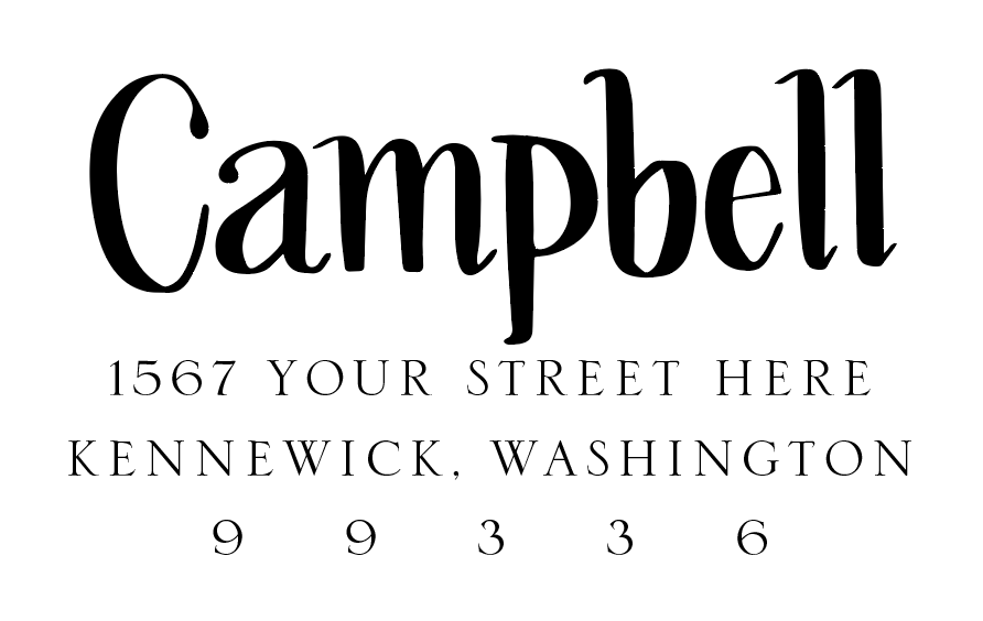 Custom Hand-Lettered Address Stamp