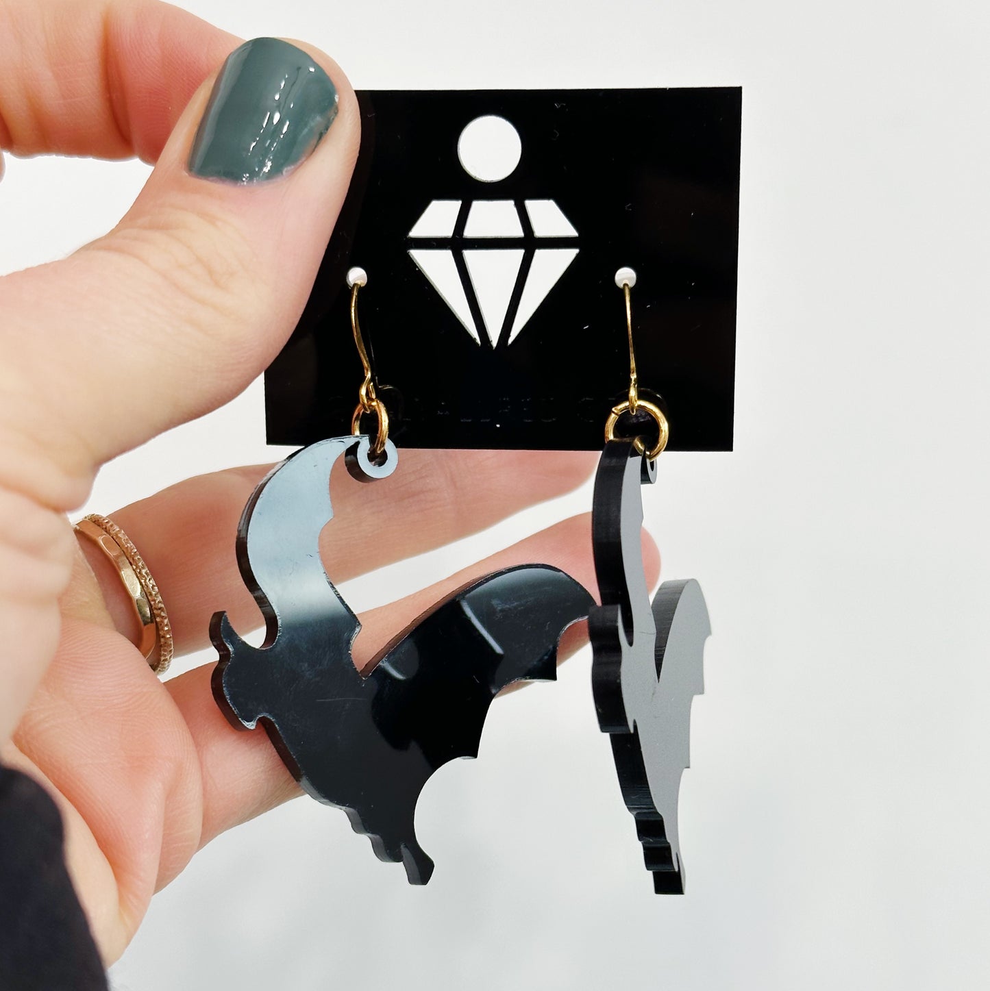 Lightweight Laser Cut Earrings - Bat