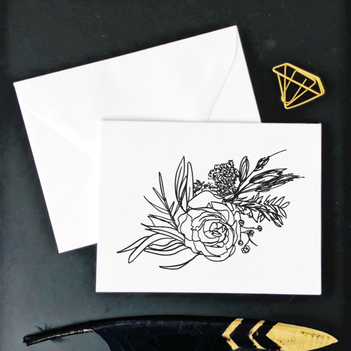 Boho Floral Bouquet Card