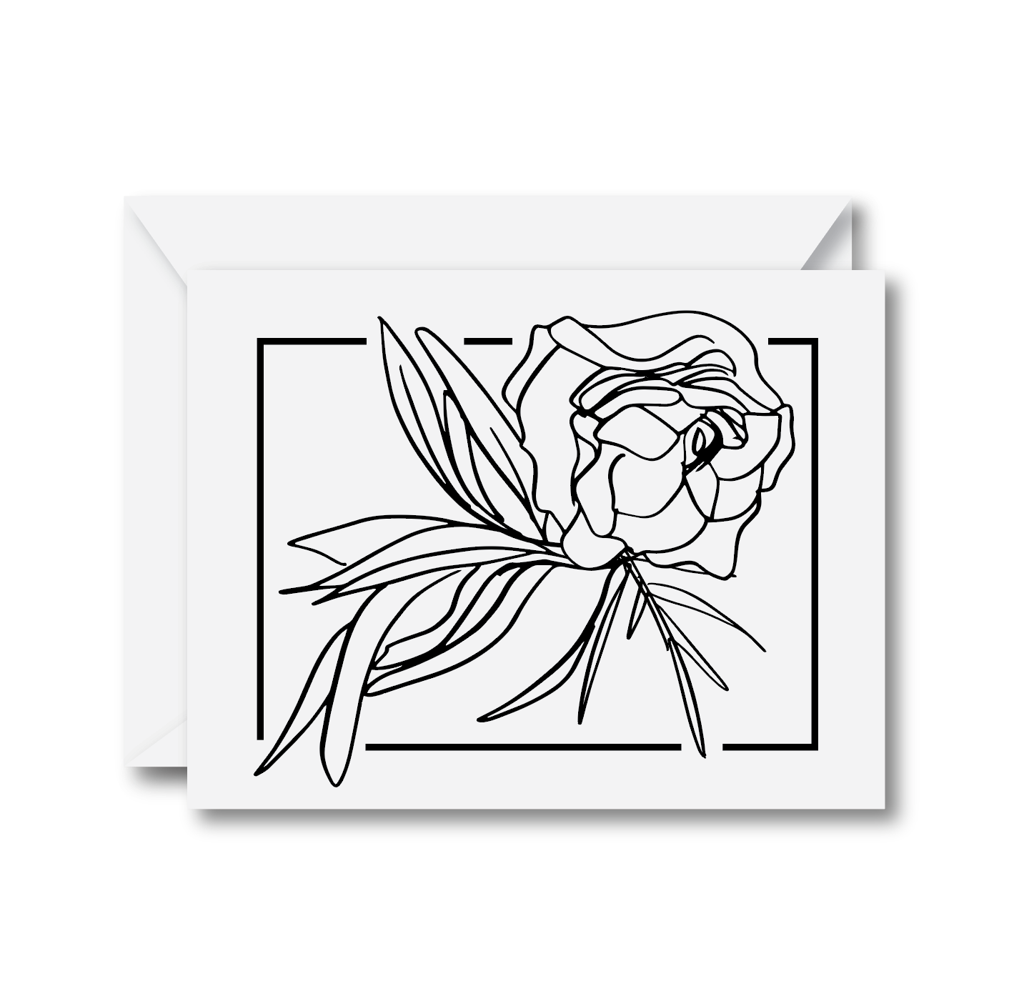 Boho Floral Peony Greeting Card