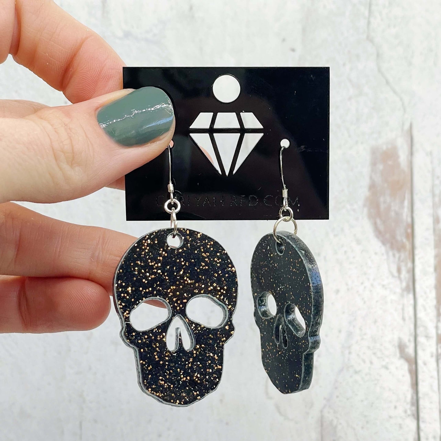 Lightweight Laser Cut Earrings - Skull