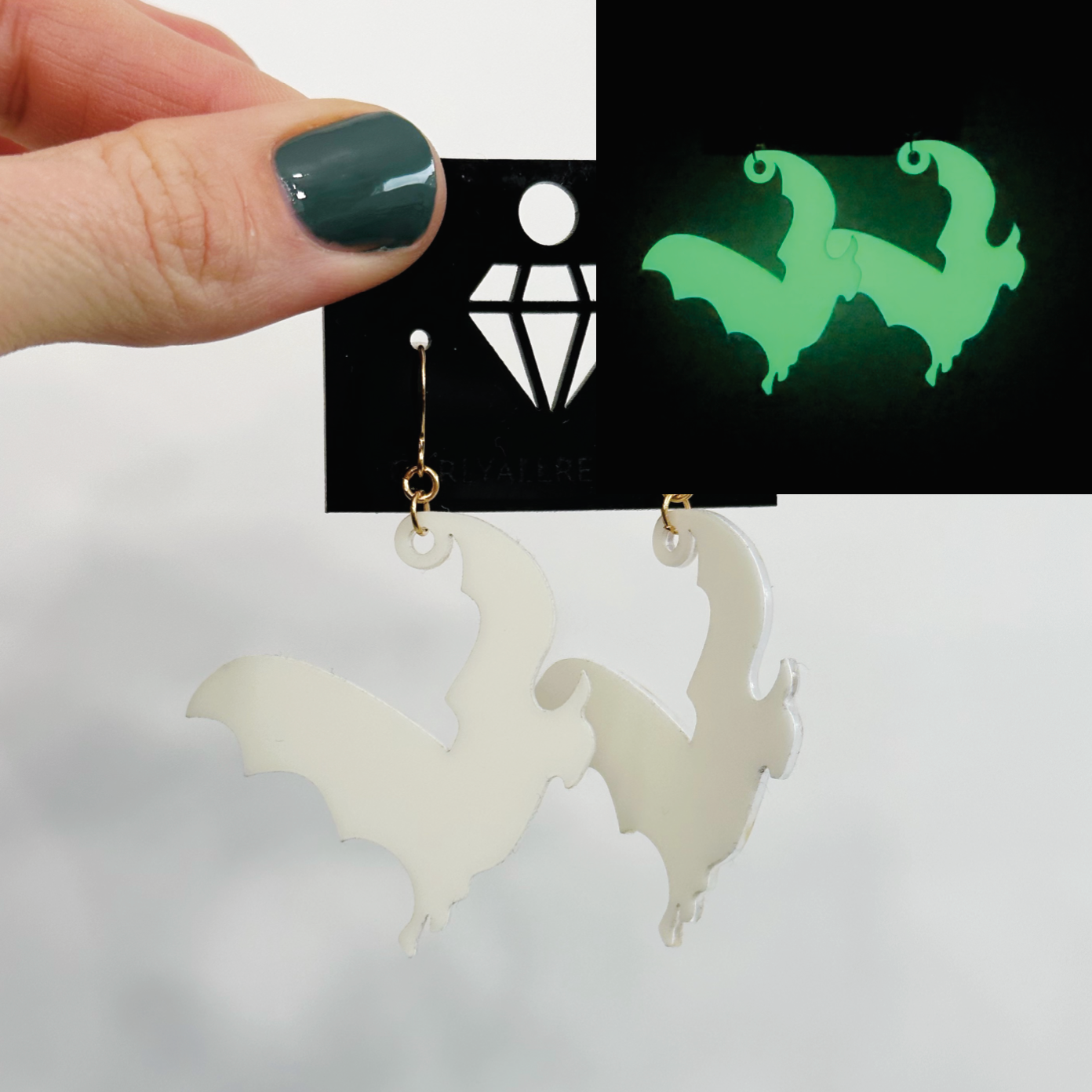 Laser Cut Earrings - Glow in the Dark Bat/Skull/Ghost