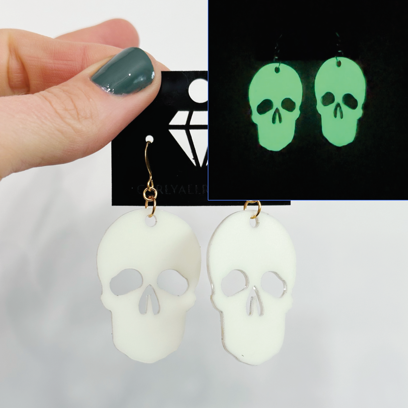 Laser Cut Earrings - Glow in the Dark Bat/Skull/Ghost