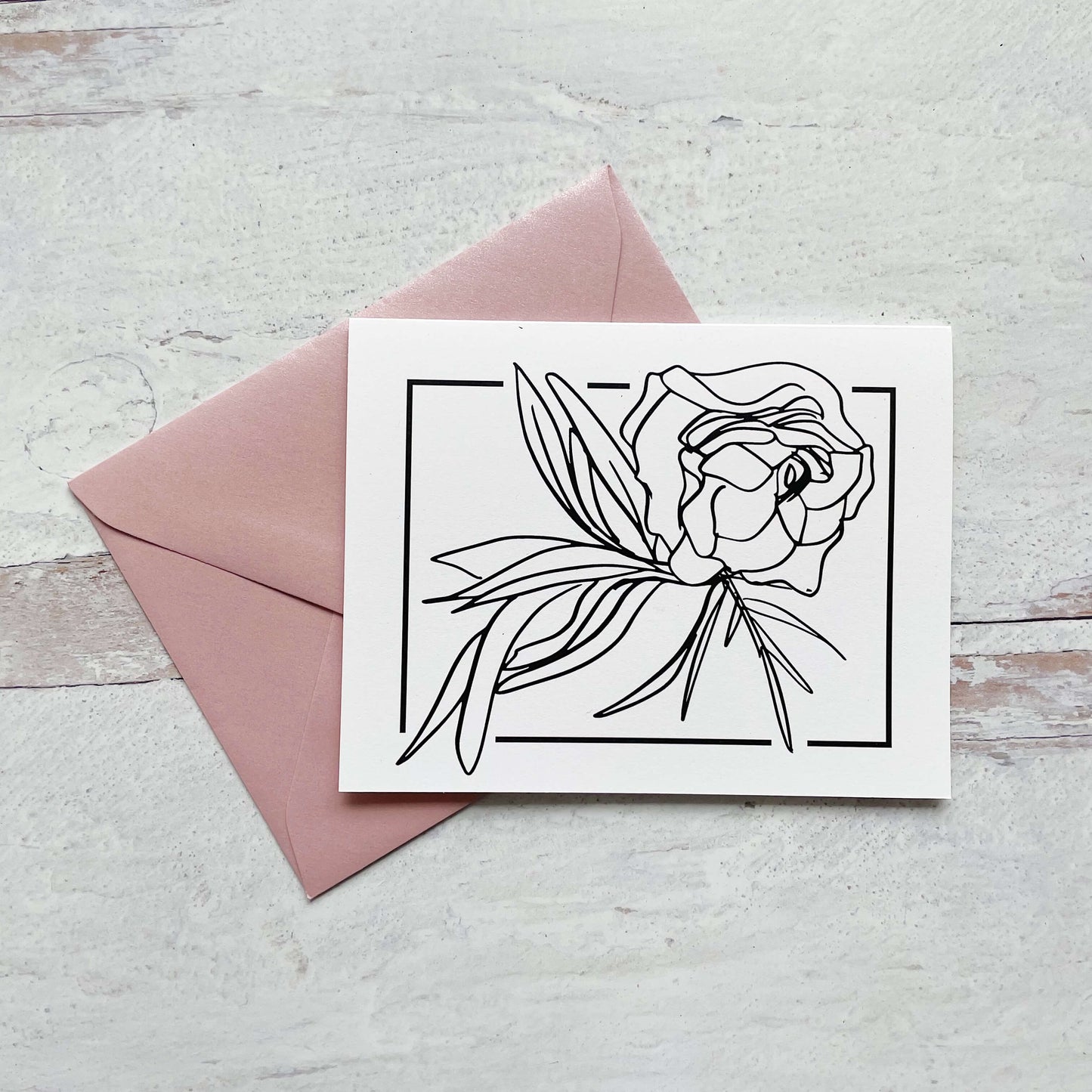 Boho Floral Peony Greeting Card