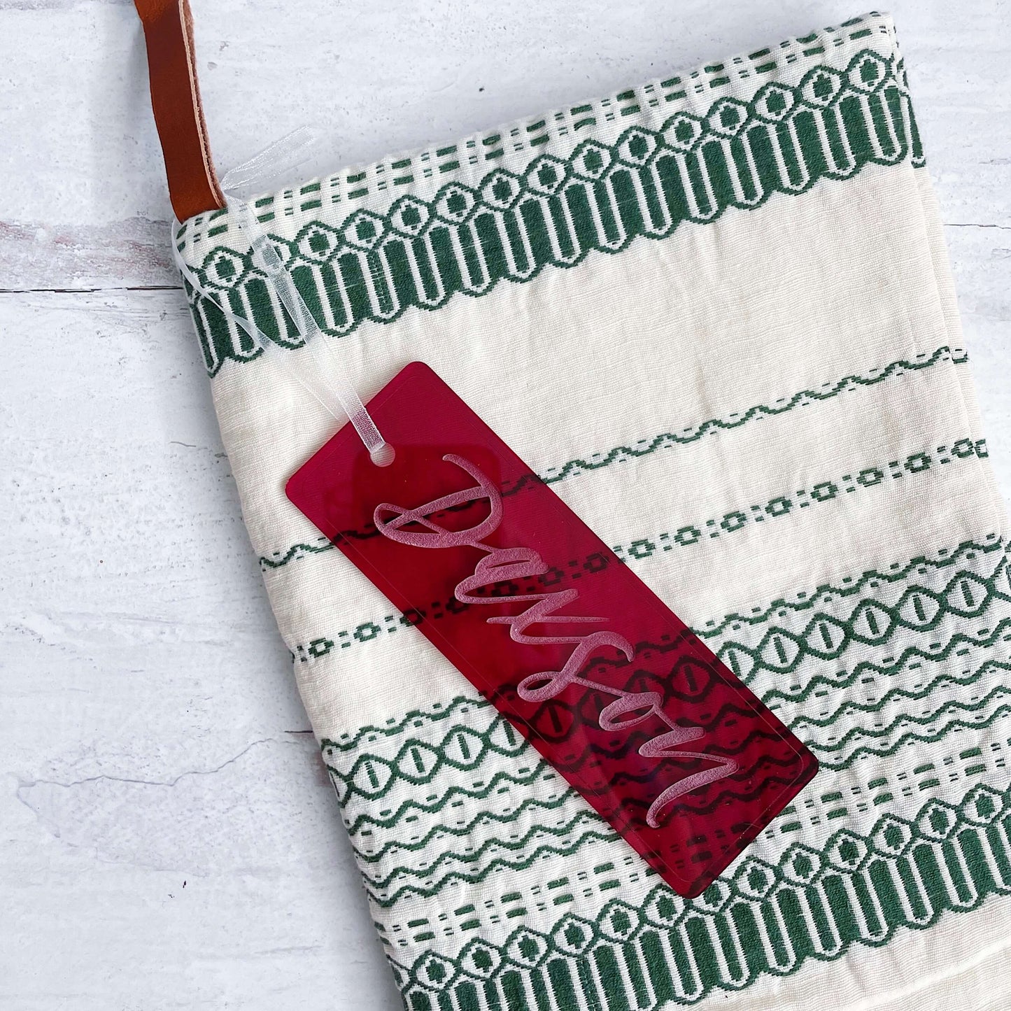 Engraved Calligraphy Stocking Tags
