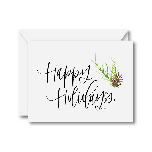 Happy Holidays Pine Bough Card