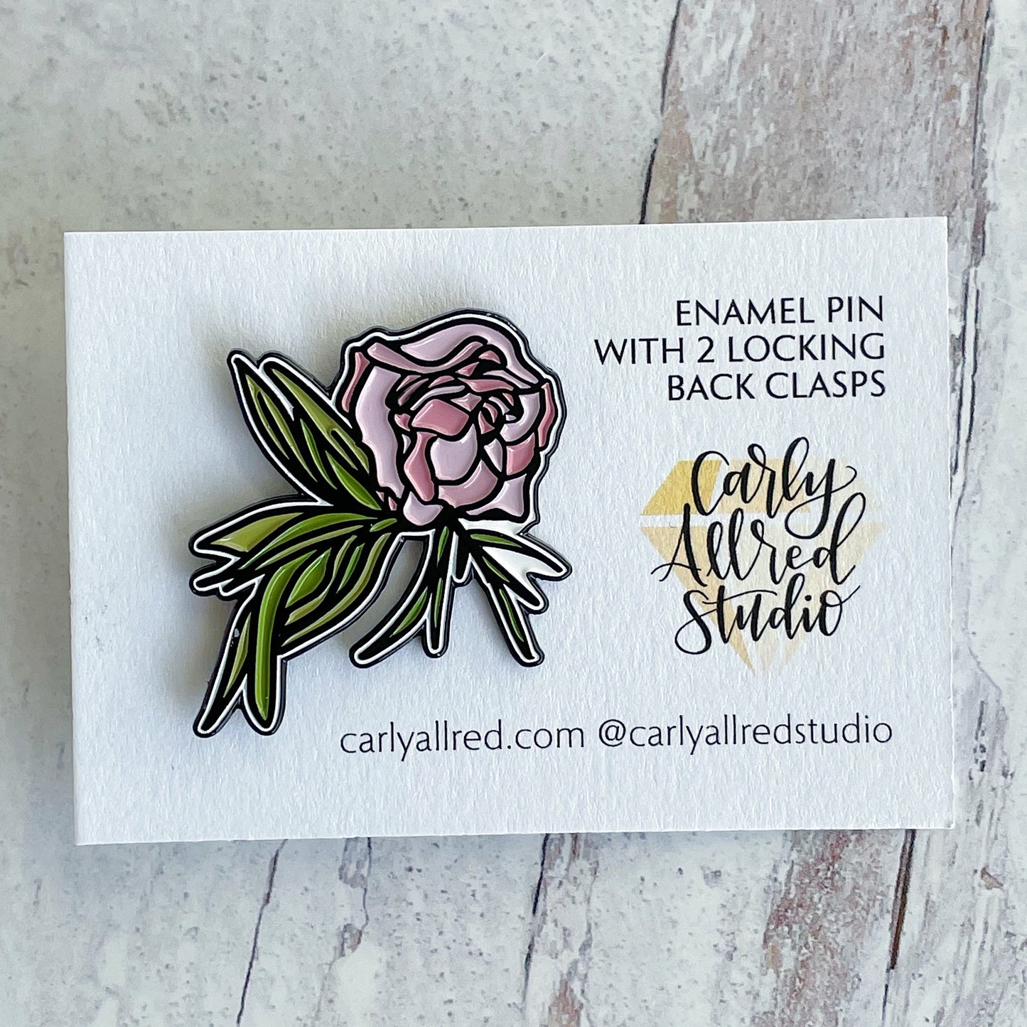 Peony Enamel Pin (3 color options)