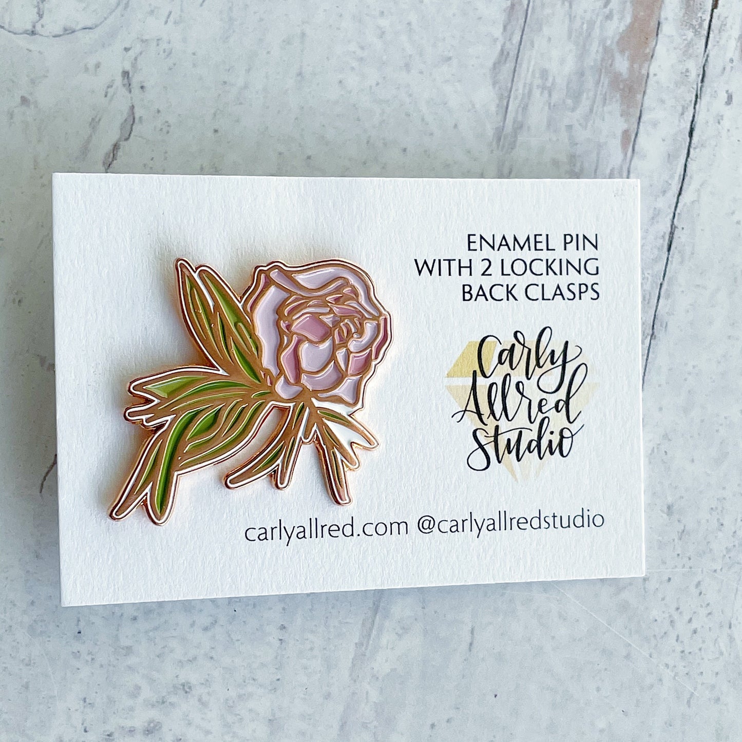 Peony Enamel Pin (3 color options)
