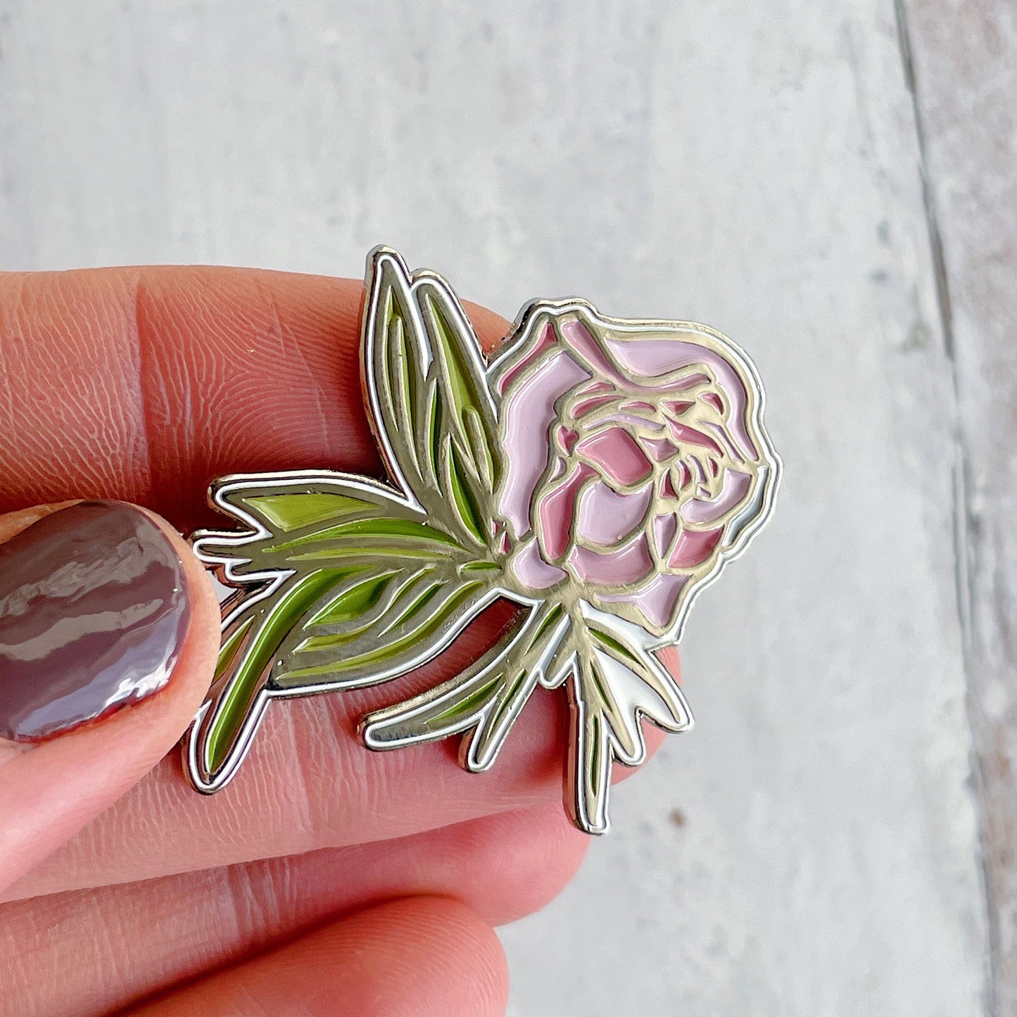 Peony Enamel Pin (3 color options)