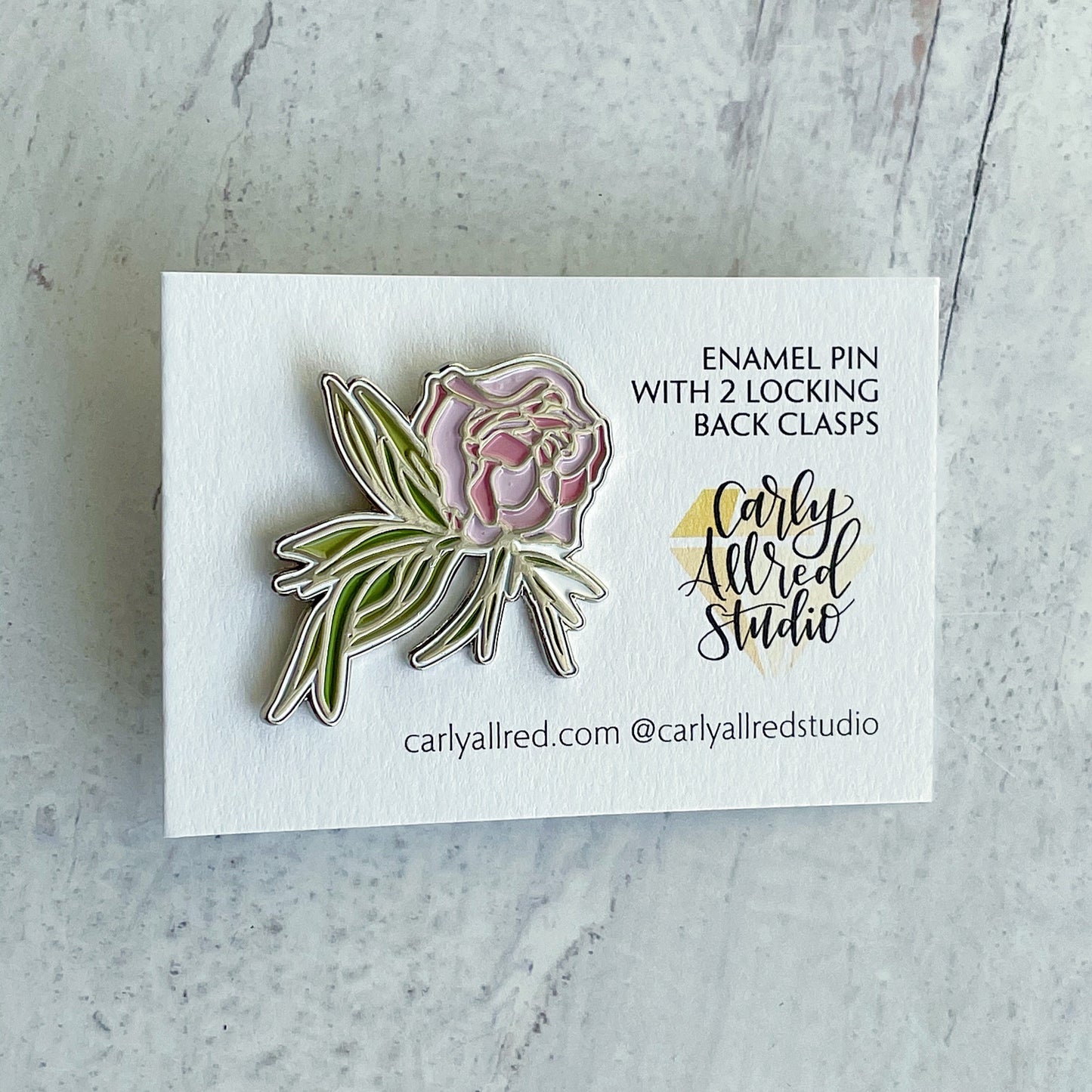 Peony Enamel Pin (3 color options)