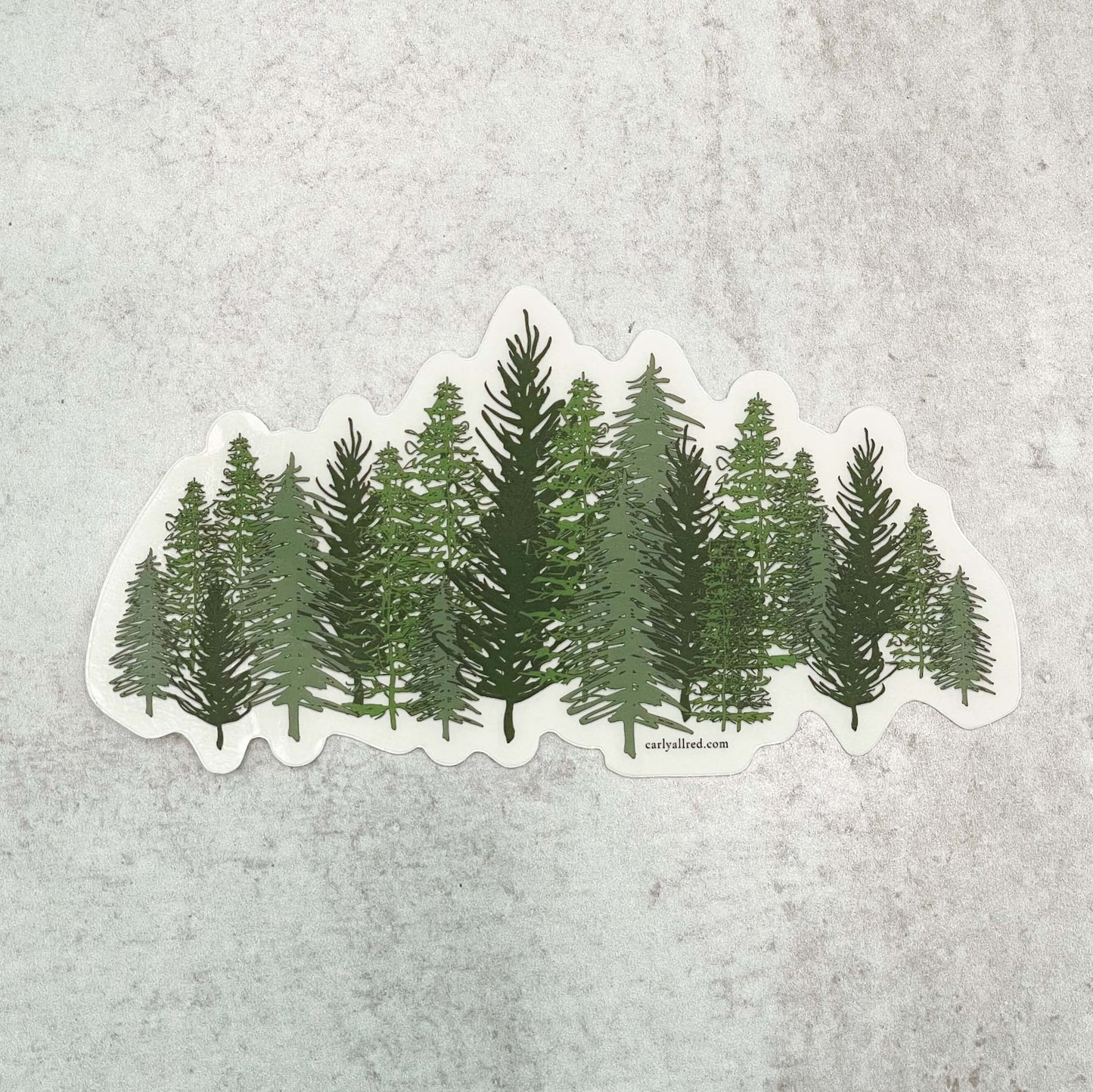 Pine Tree Forest Transparent Vinyl Sticker