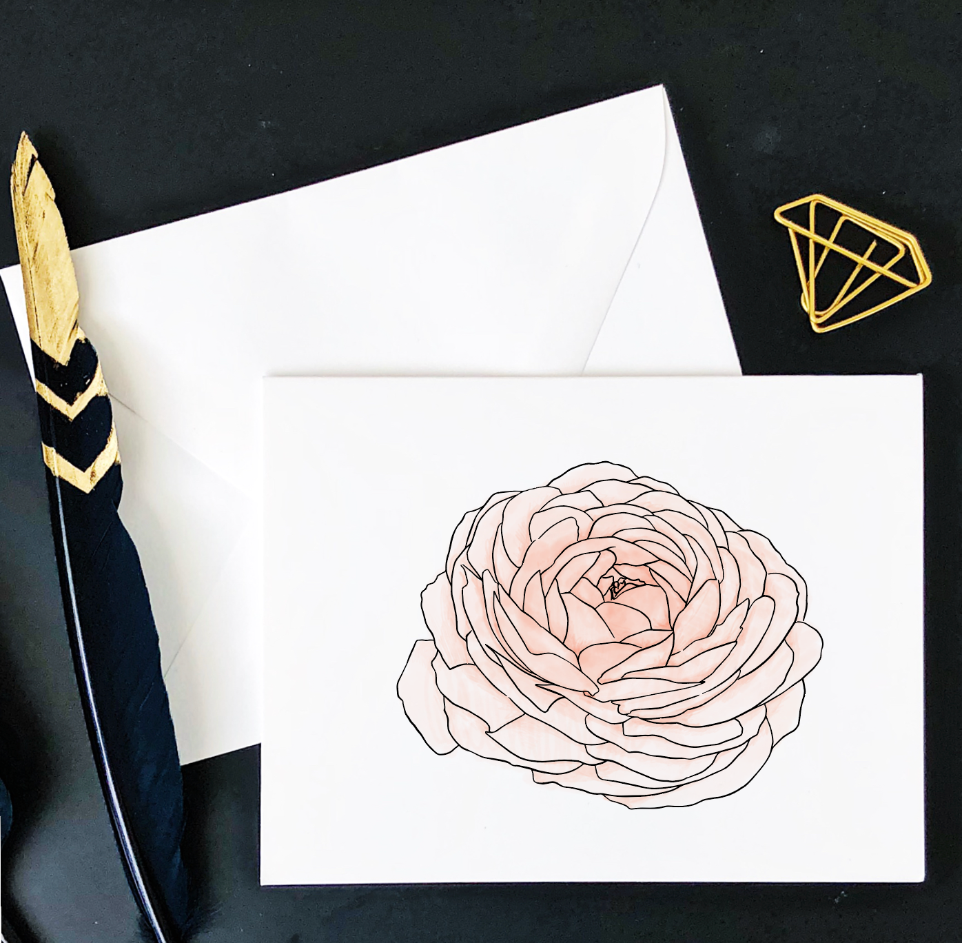 Pink Peony Greeting Card
