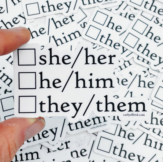 Pronouns Vinyl Sticker