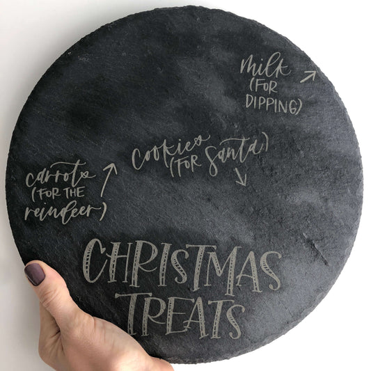 Engraved Slate Tray - Santa's Christmas Treats