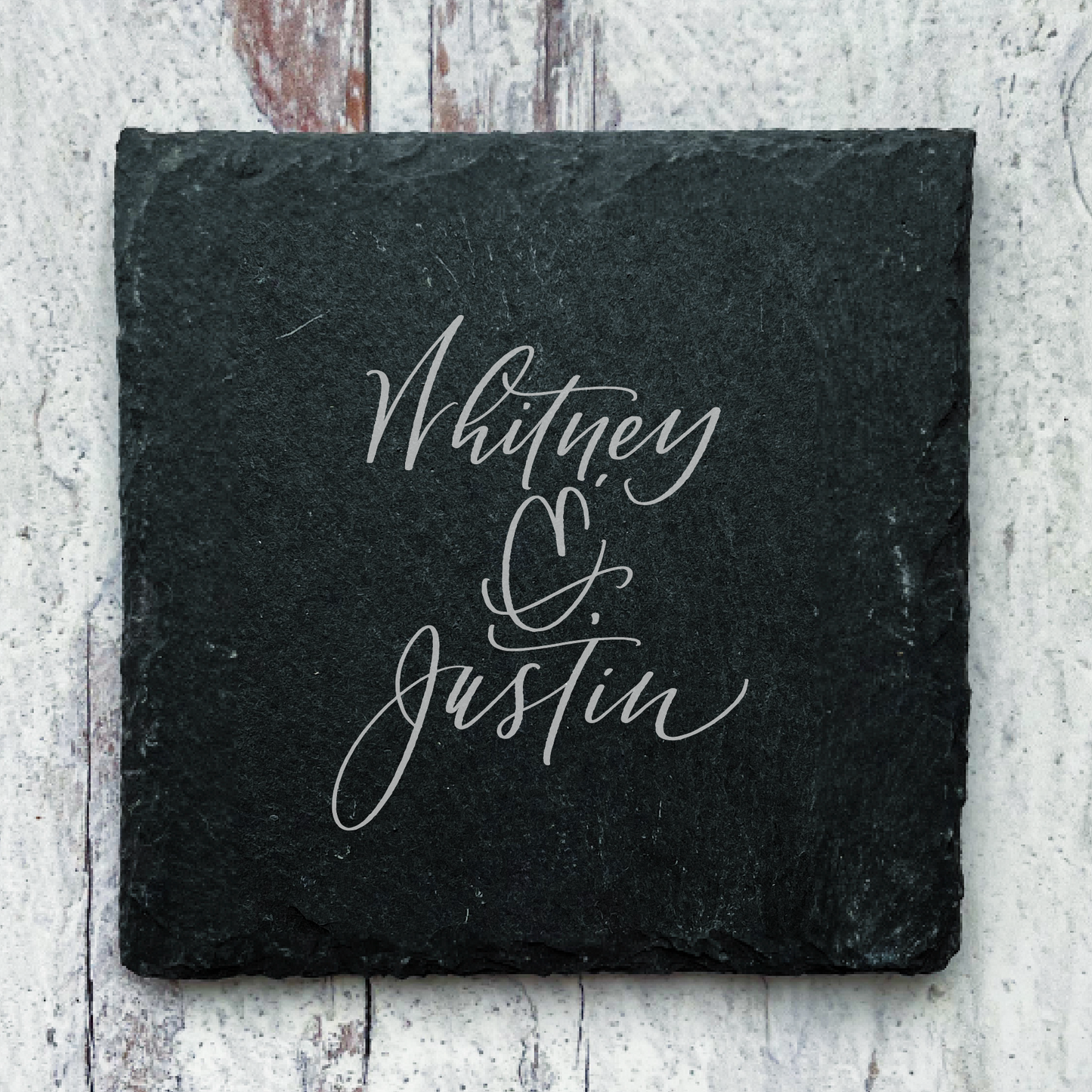 Engraved Slate Coasters - Set of 4 - Your Words / Design