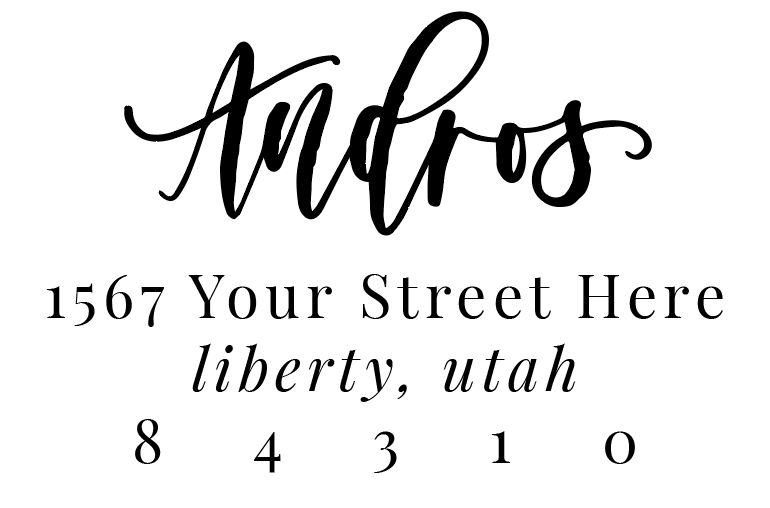 Custom Hand-Lettered Address Stamp