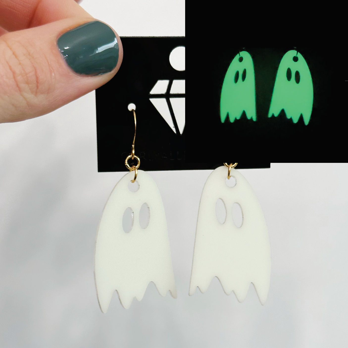 Lightweight Laser Cut Earrings - Ghost