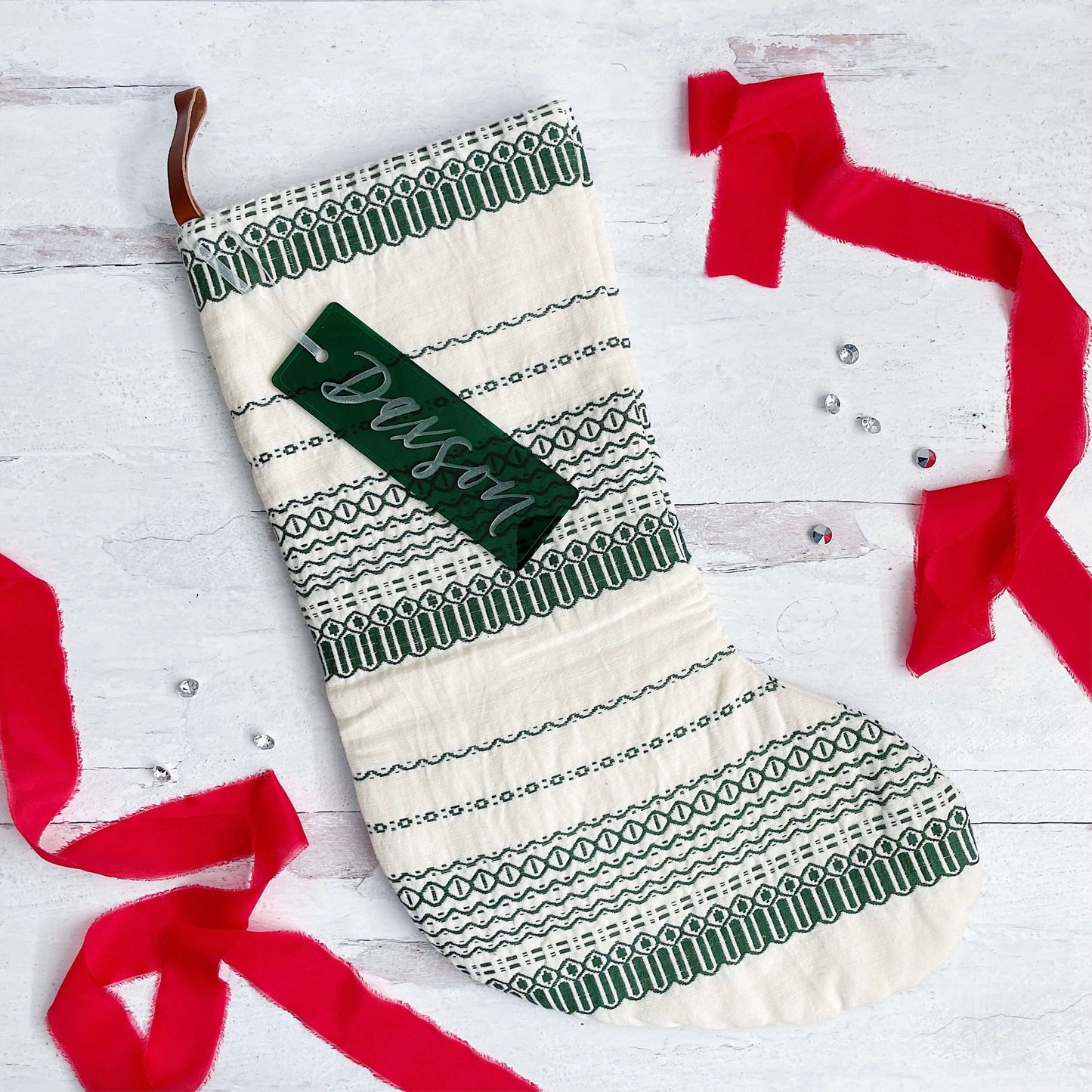 Engraved Calligraphy Stocking Tags