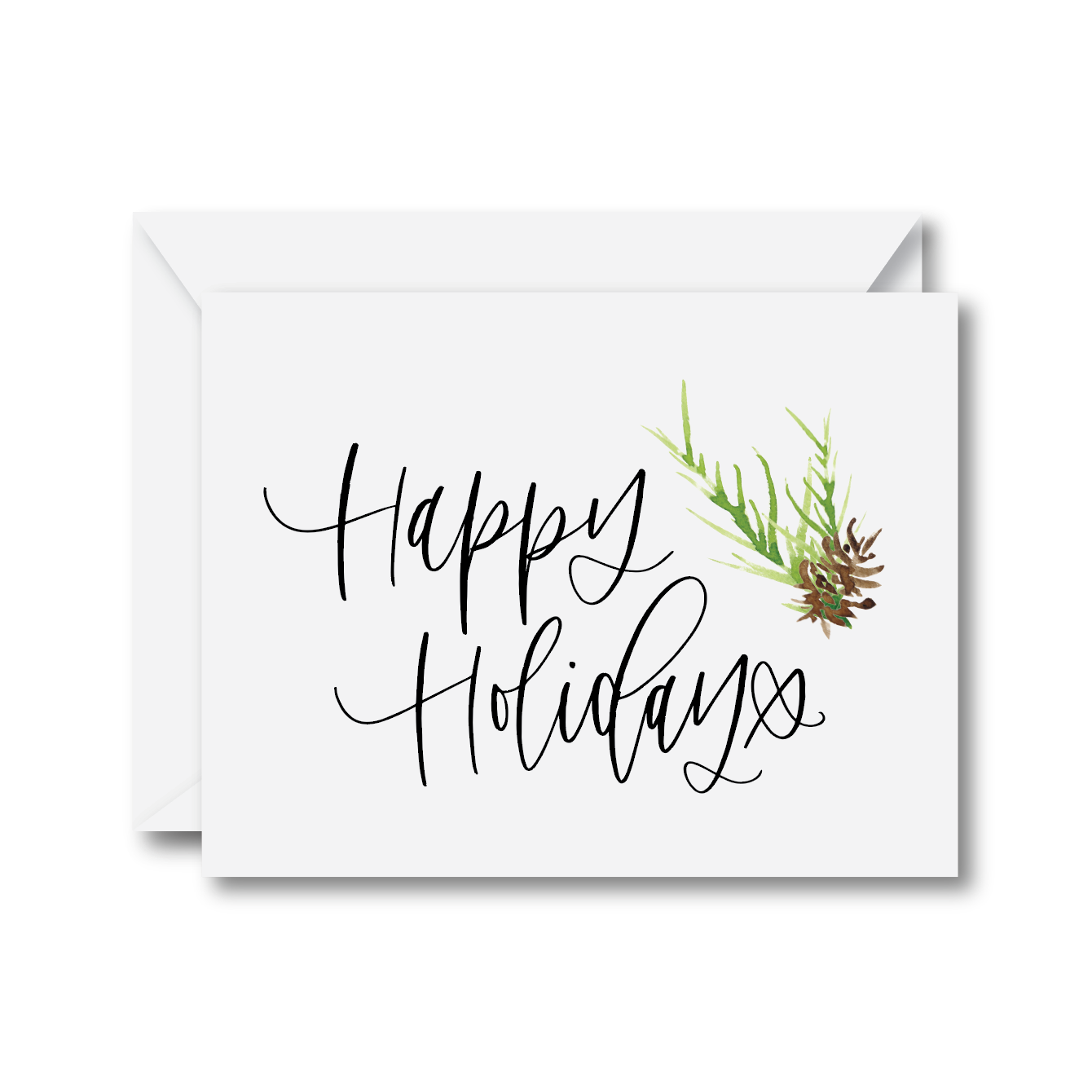 Happy Holidays Pine Bough Card