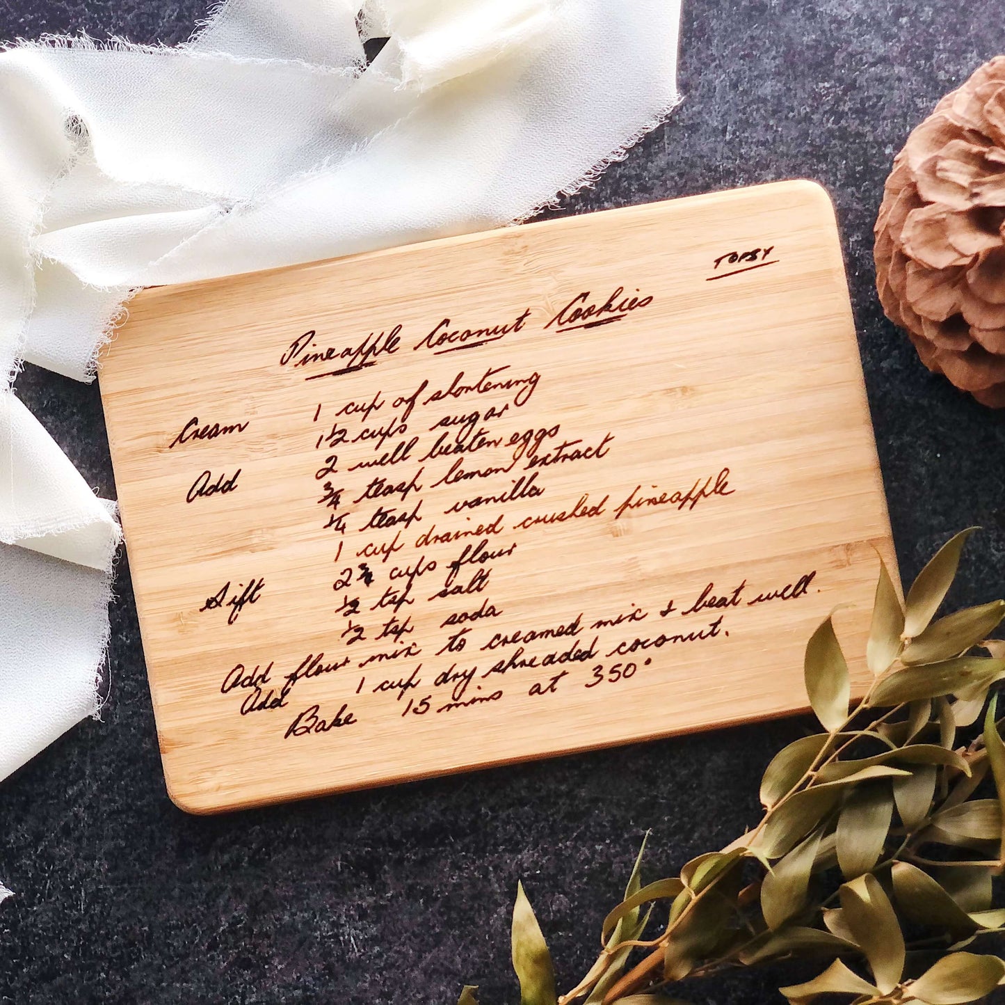 Engraved Recipe Cheese Board