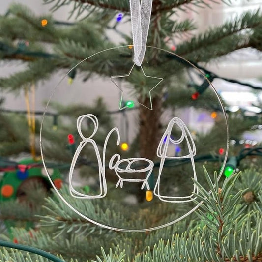 Christmas Nativity Advent Ornaments - Crystal Clear