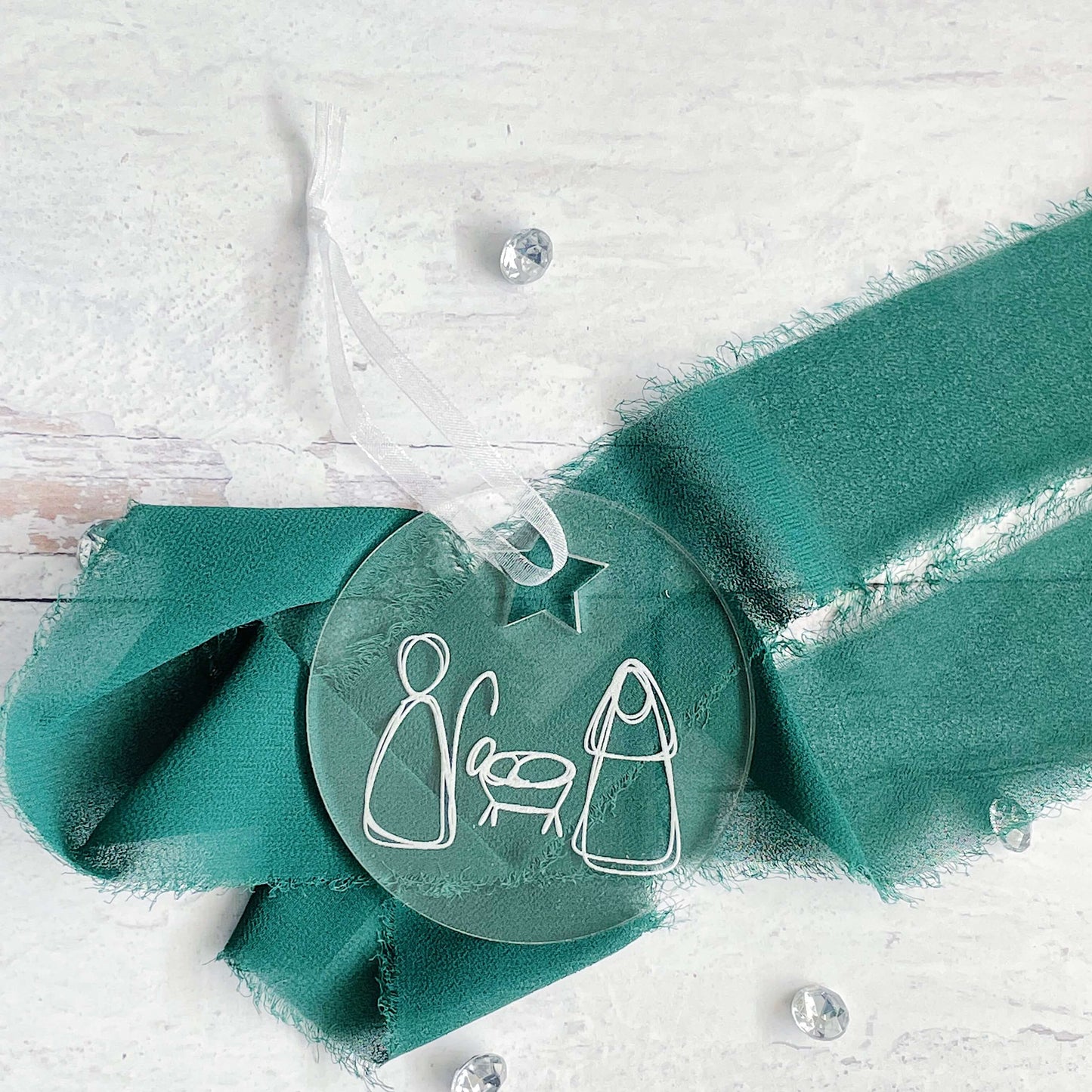 Christmas Nativity Advent Ornaments - Crystal Clear