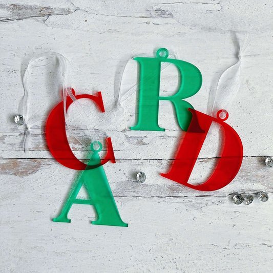 Monogram Acrylic Stocking Tags