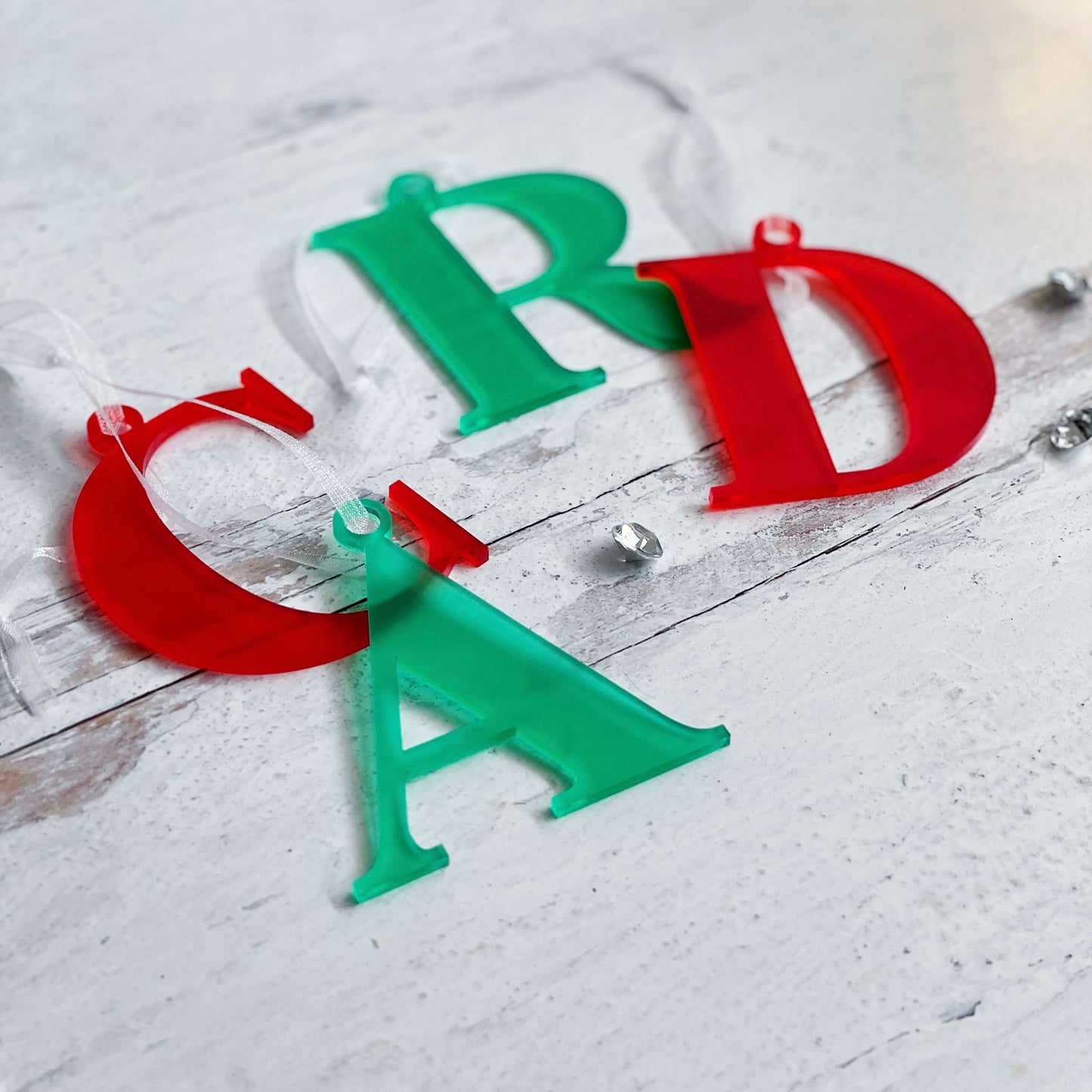 Monogram Acrylic Stocking Tags