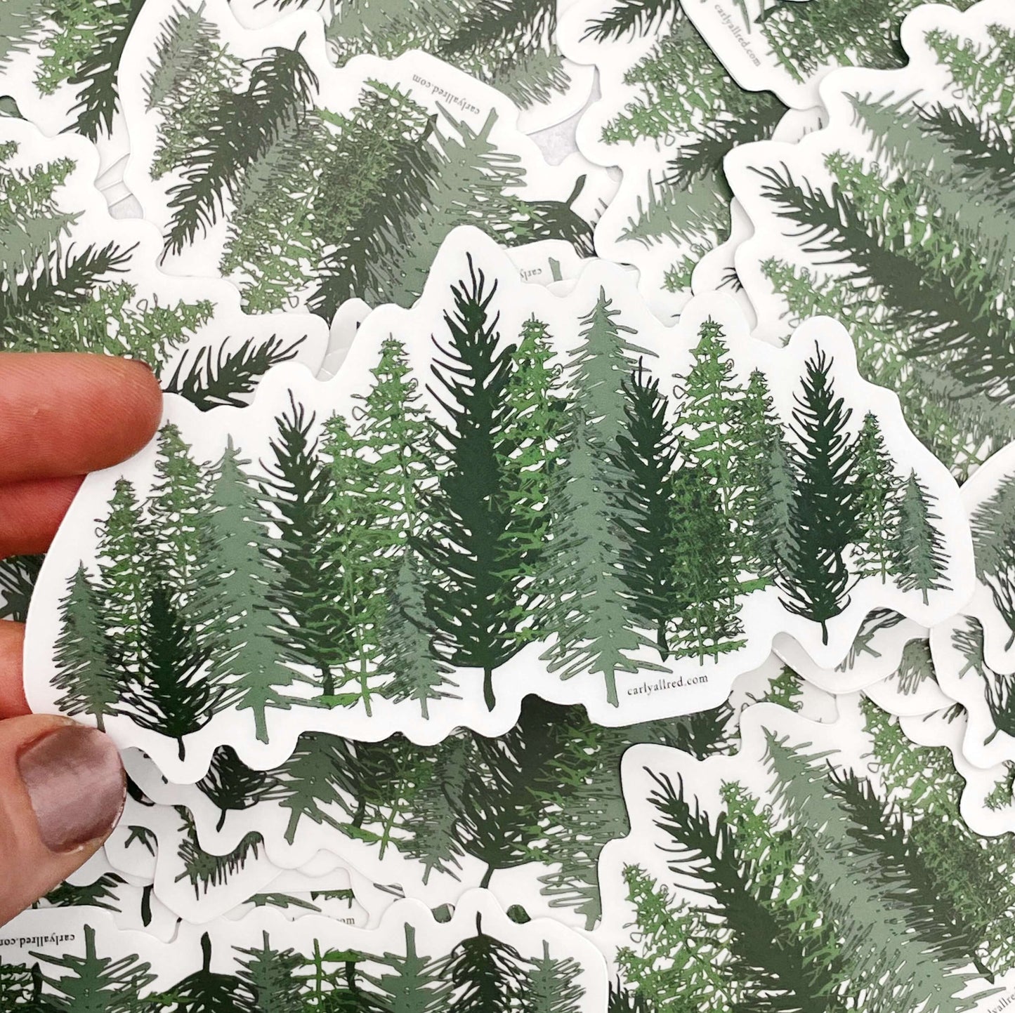 Pine Tree Forest Transparent Vinyl Sticker