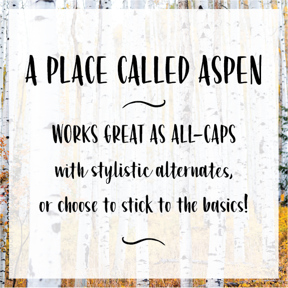 A Place Called Aspen Typeface