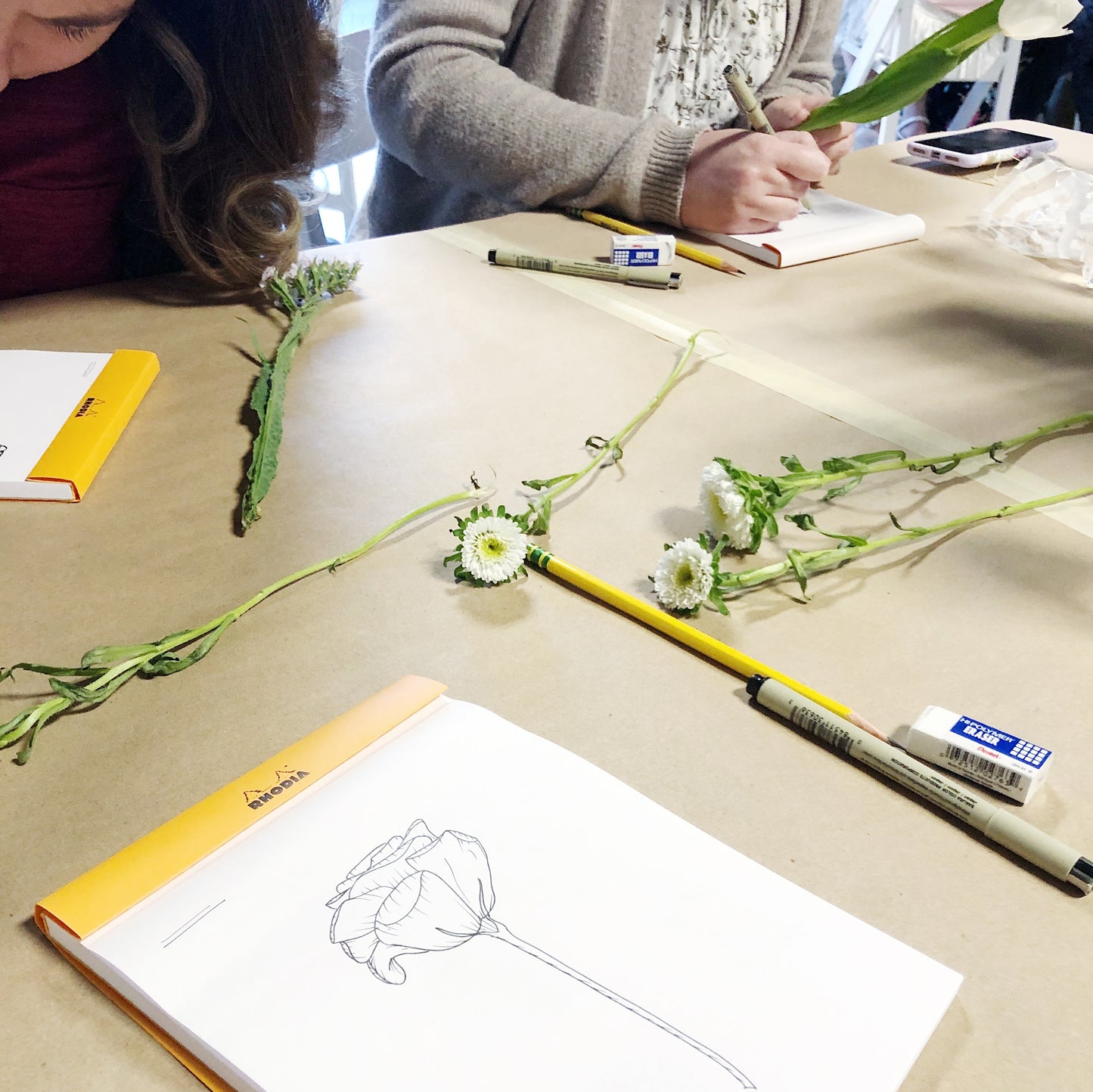 Floral Line Drawing In-Person WORKSHOP